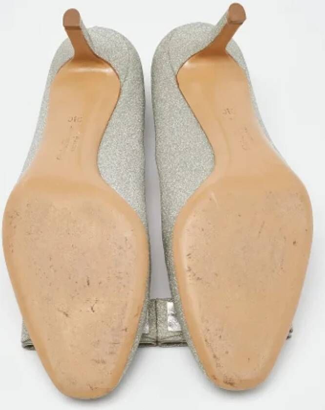 Salvatore Ferragamo Pre-owned Fabric heels Gray Dames