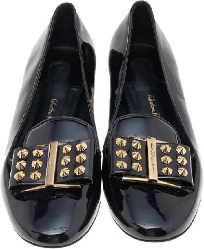 Salvatore Ferragamo Pre-owned Leather flats Black Dames