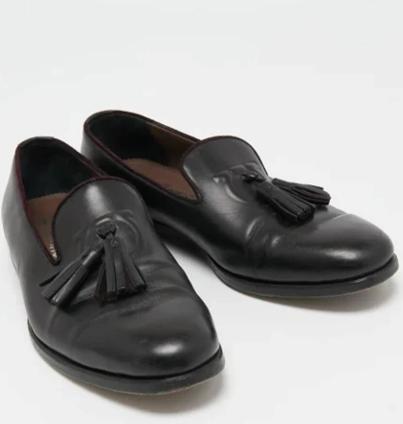 Salvatore Ferragamo Pre-owned Leather flats Black Dames