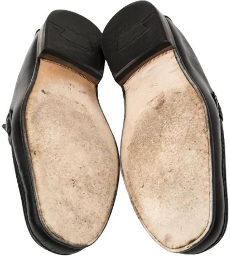 Salvatore Ferragamo Pre-owned Leather flats Black Dames