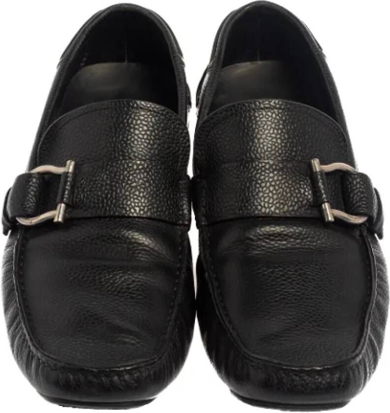 Salvatore Ferragamo Pre-owned Leather flats Black Dames