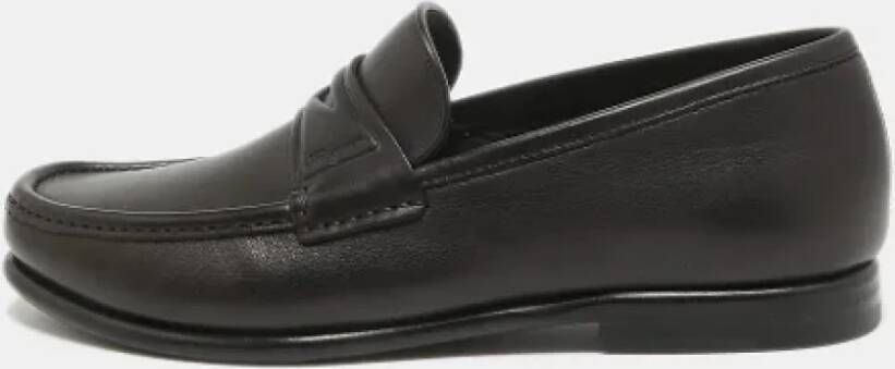 Salvatore Ferragamo Pre-owned Leather flats Black Heren