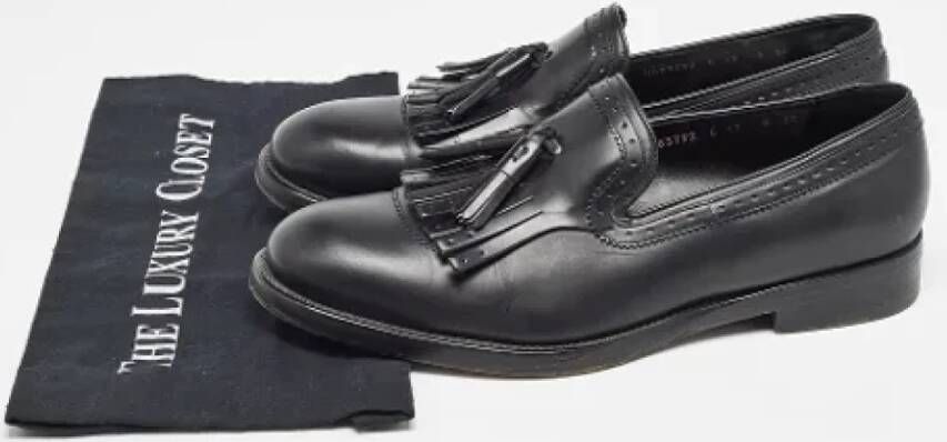 Salvatore Ferragamo Pre-owned Leather flats Black Heren