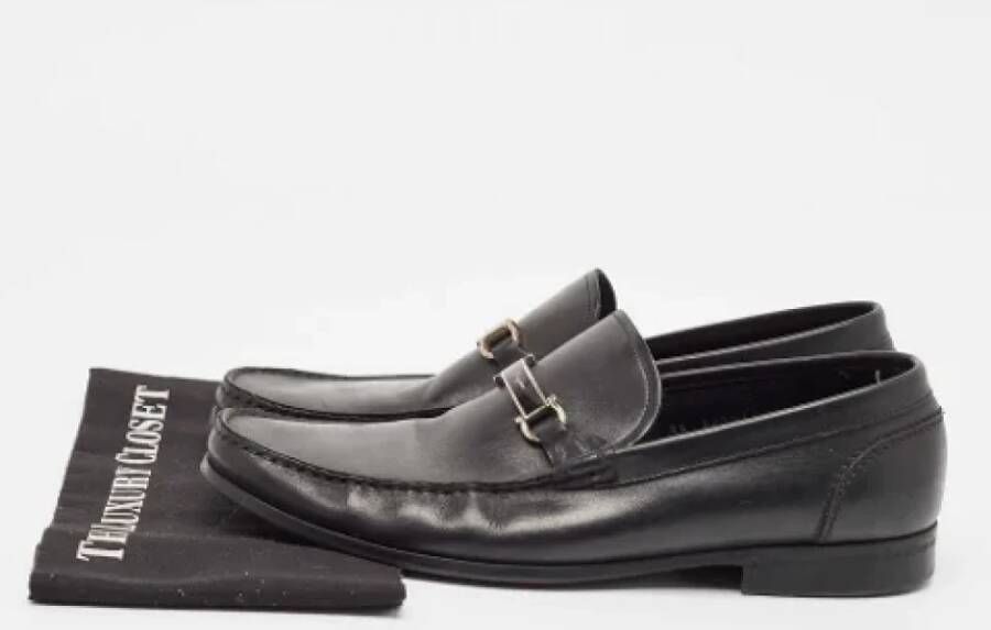 Salvatore Ferragamo Pre-owned Leather flats Black Heren