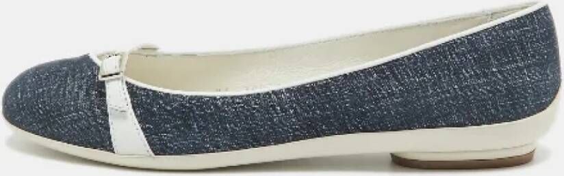 Salvatore Ferragamo Pre-owned Leather flats Blue Dames