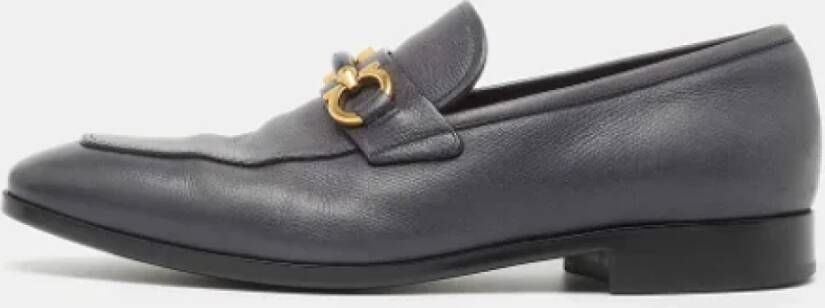 Salvatore Ferragamo Pre-owned Leather flats Blue Heren