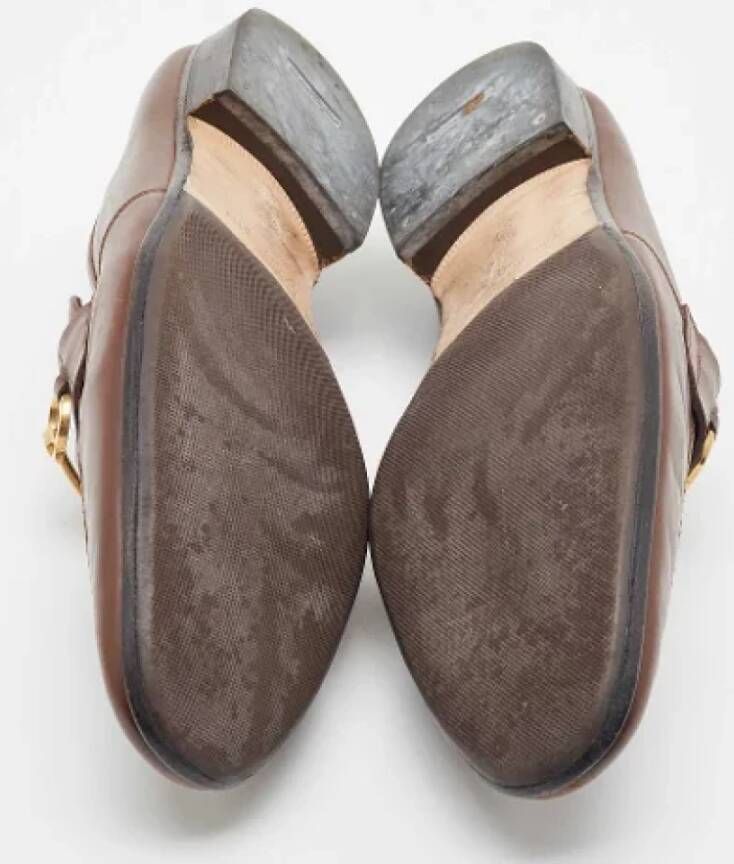 Salvatore Ferragamo Pre-owned Leather flats Brown Dames