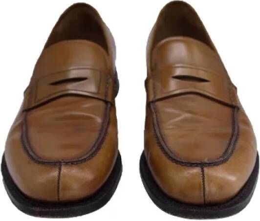 Salvatore Ferragamo Pre-owned Leather flats Brown Heren