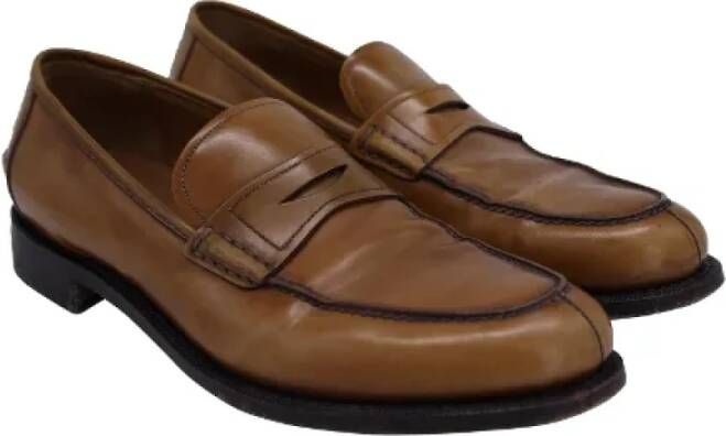 Salvatore Ferragamo Pre-owned Leather flats Brown Heren