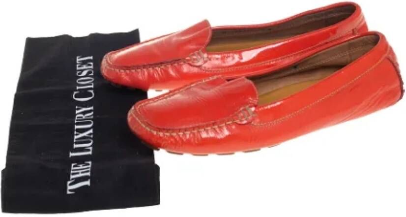 Salvatore Ferragamo Pre-owned Leather flats Orange Dames