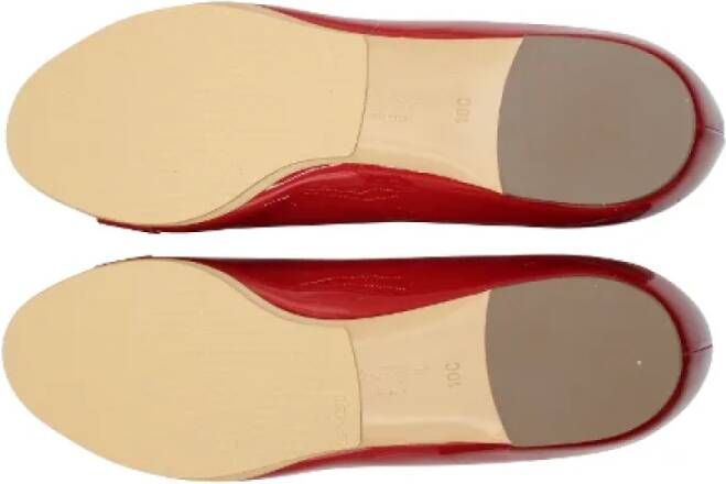 Salvatore Ferragamo Pre-owned Leather flats Red Dames