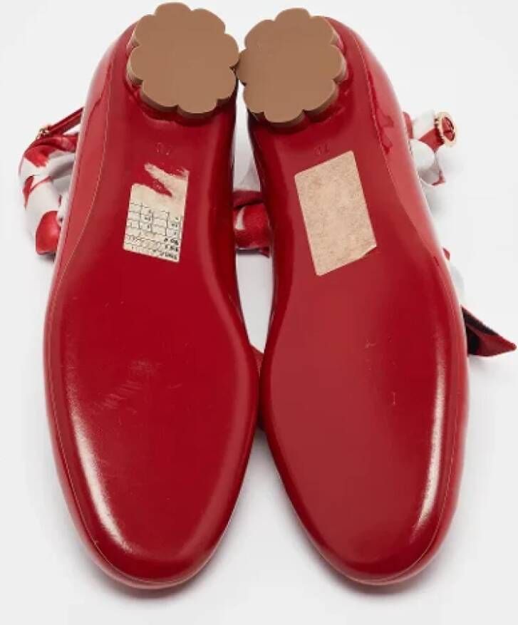 Salvatore Ferragamo Pre-owned Leather flats Red Dames