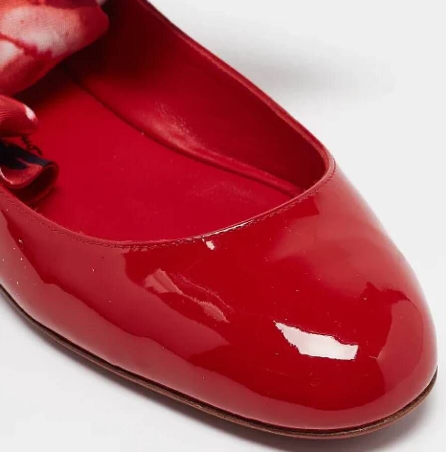 Salvatore Ferragamo Pre-owned Leather flats Red Dames