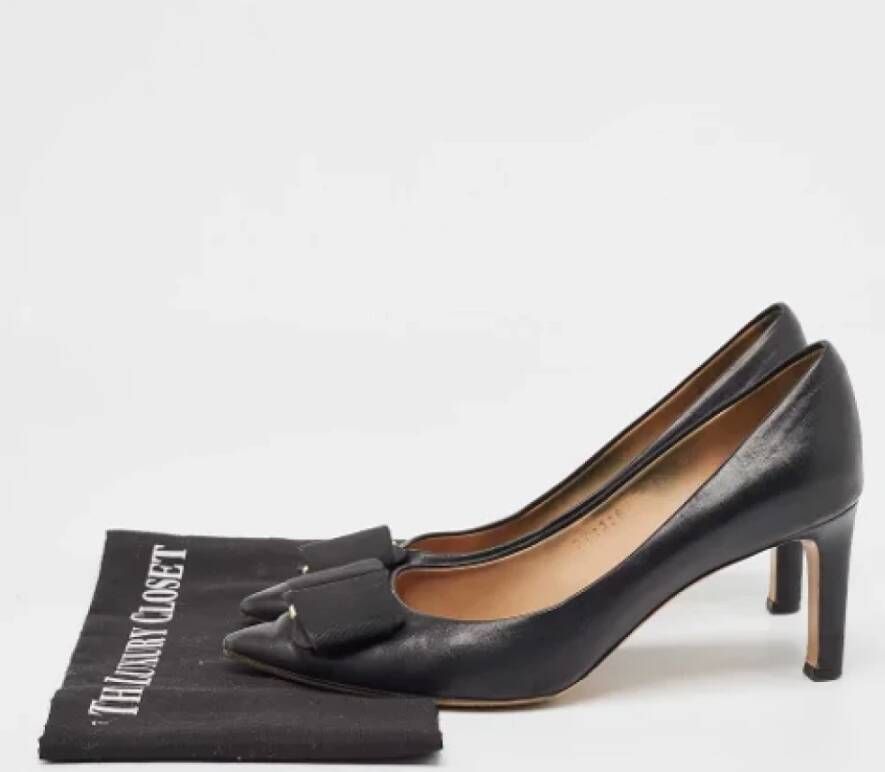 Salvatore Ferragamo Pre-owned Leather heels Black Dames