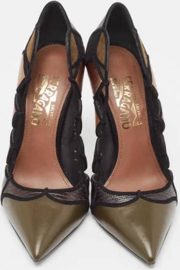 Salvatore Ferragamo Pre-owned Leather heels Black Dames