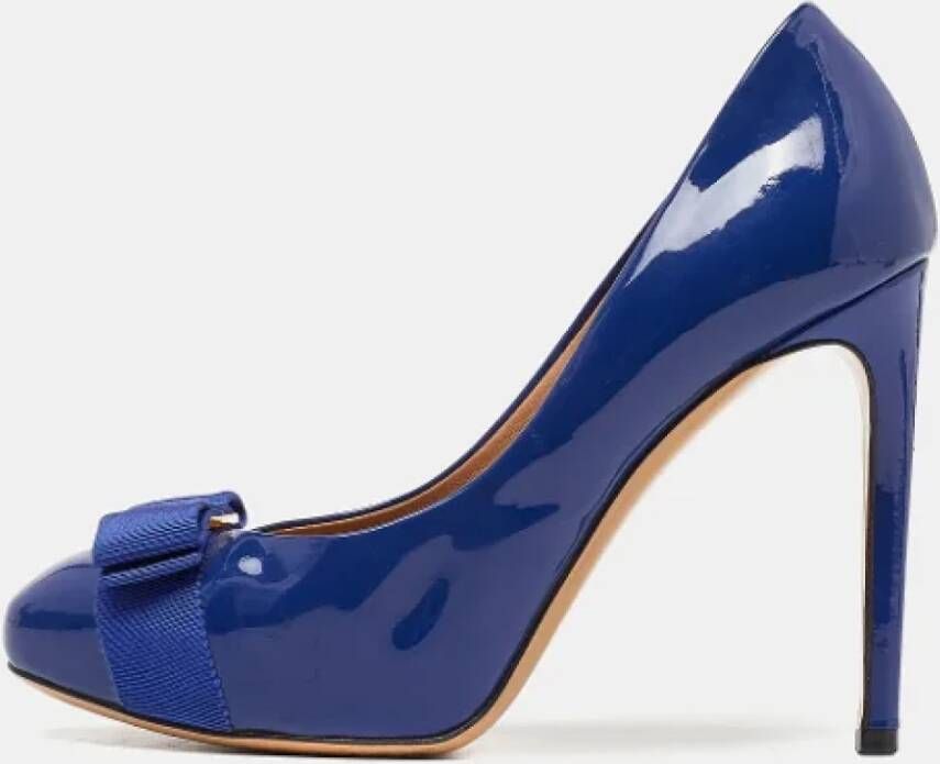 Salvatore Ferragamo Pre-owned Leather heels Blue Dames