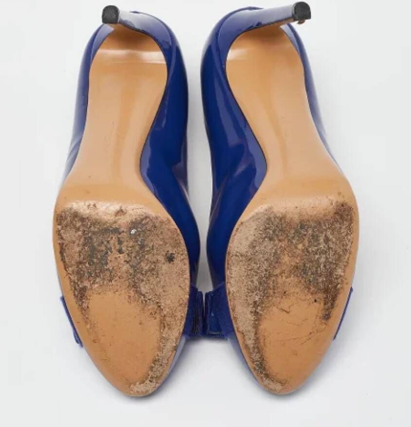 Salvatore Ferragamo Pre-owned Leather heels Blue Dames