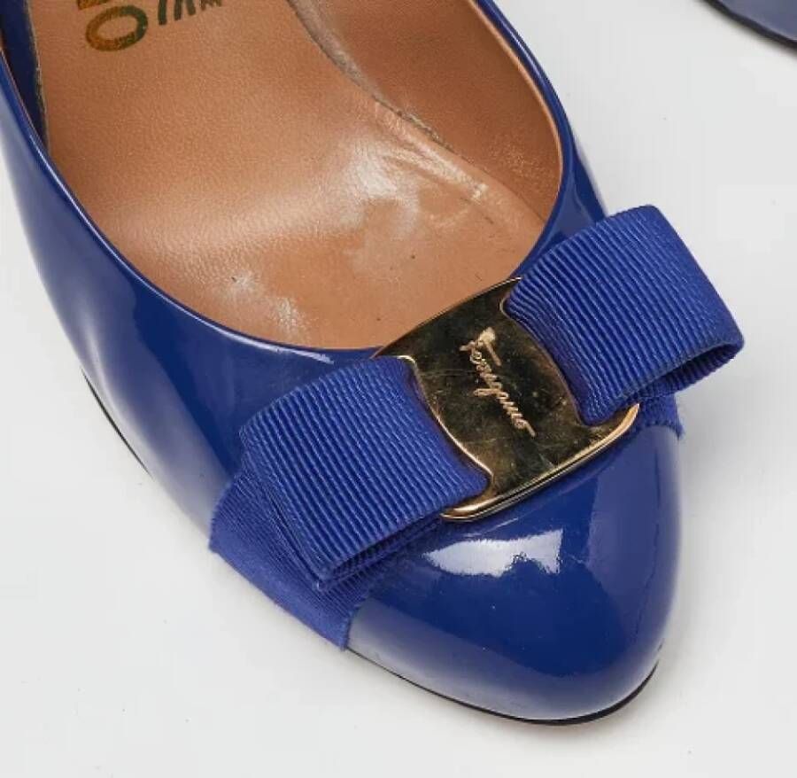 Salvatore Ferragamo Pre-owned Leather heels Blue Dames