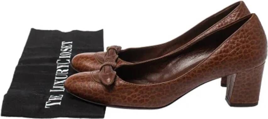 Salvatore Ferragamo Pre-owned Leather heels Brown Dames