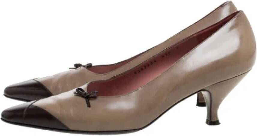 Salvatore Ferragamo Pre-owned Leather heels Brown Dames