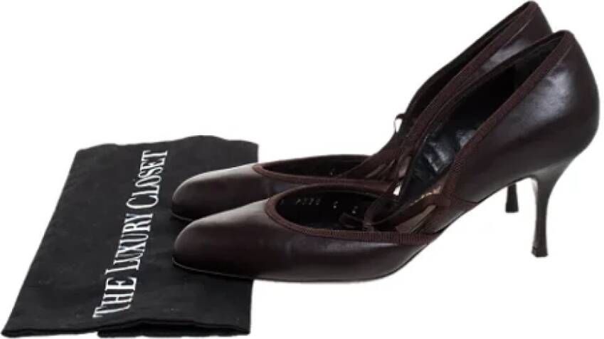 Salvatore Ferragamo Pre-owned Leather heels Brown Dames