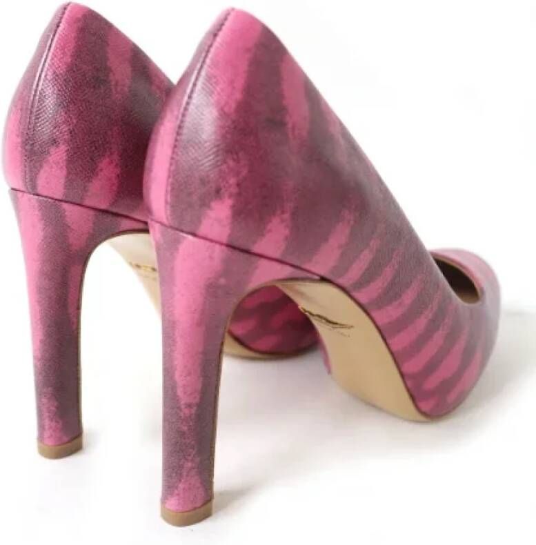 Salvatore Ferragamo Pre-owned Leather heels Pink Dames