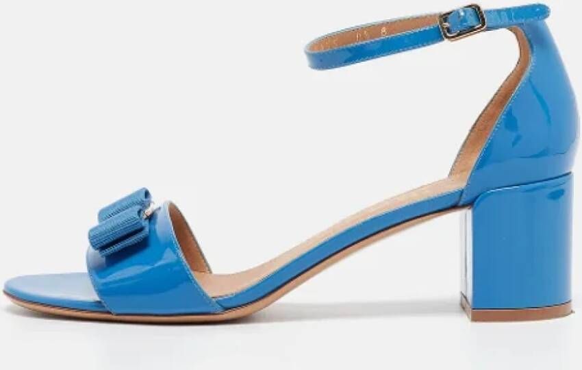 Salvatore Ferragamo Pre-owned Leather sandals Blue Dames