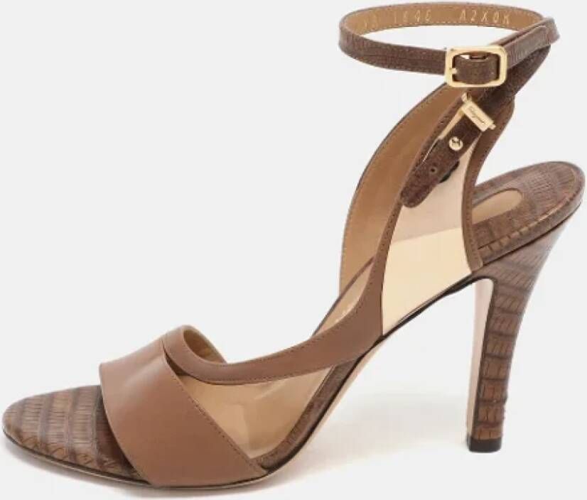 Salvatore Ferragamo Pre-owned Leather sandals Brown Dames