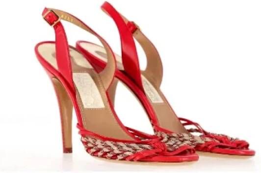 Salvatore Ferragamo Pre-owned Leather sandals Red Dames