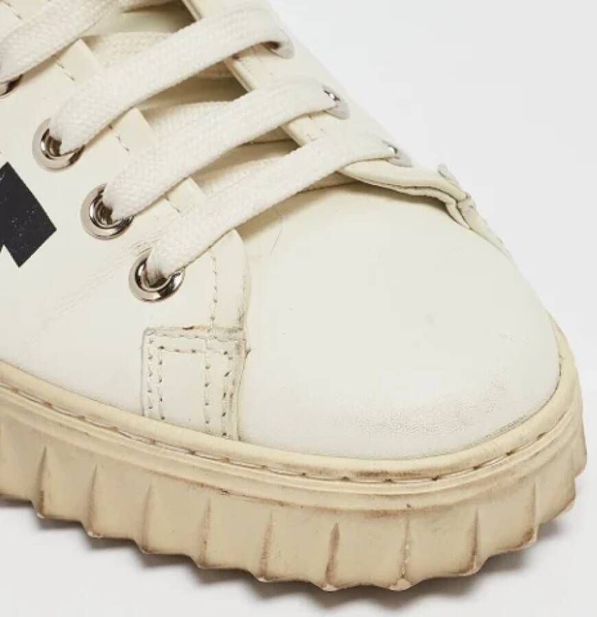 Salvatore Ferragamo Pre-owned Leather sneakers White Dames