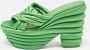 Salvatore Ferragamo Pre-owned Satin sandals Green Dames - Thumbnail 2