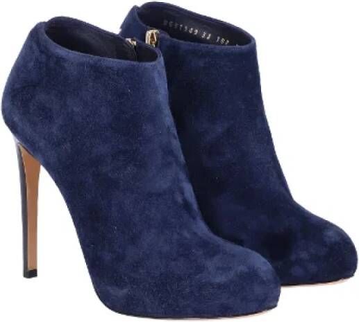 Salvatore Ferragamo Pre-owned Suede boots Blue Dames