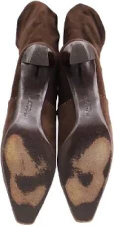 Salvatore Ferragamo Pre-owned Suede boots Brown Dames