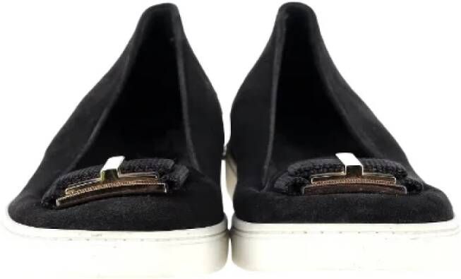 Salvatore Ferragamo Pre-owned Suede flats Black Dames