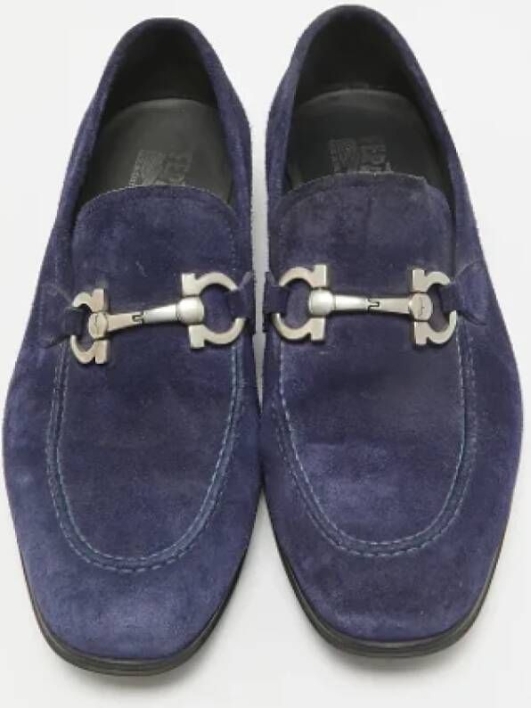 Salvatore Ferragamo Pre-owned Suede flats Blue Heren