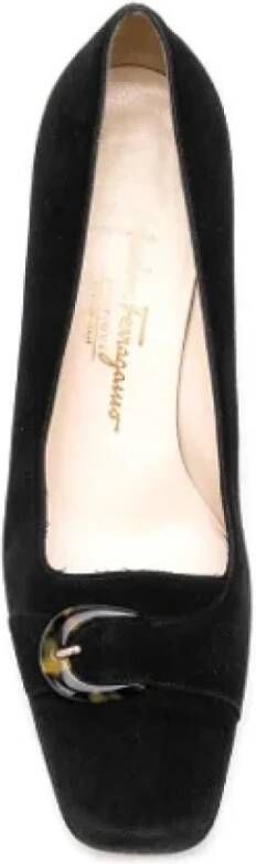 Salvatore Ferragamo Pre-owned Suede heels Black Dames