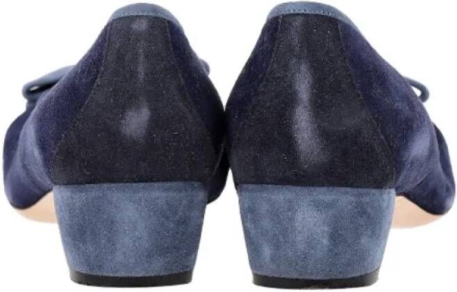 Salvatore Ferragamo Pre-owned Suede heels Blue Dames