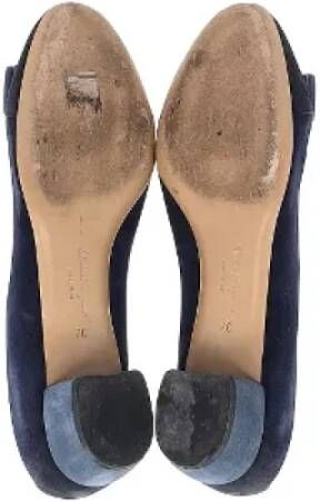 Salvatore Ferragamo Pre-owned Suede heels Blue Dames