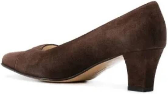 Salvatore Ferragamo Pre-owned Suede heels Brown Dames