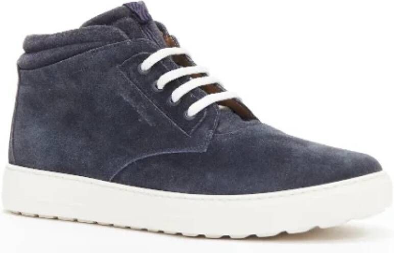 Salvatore Ferragamo Pre-owned Suede sneakers Blue Heren