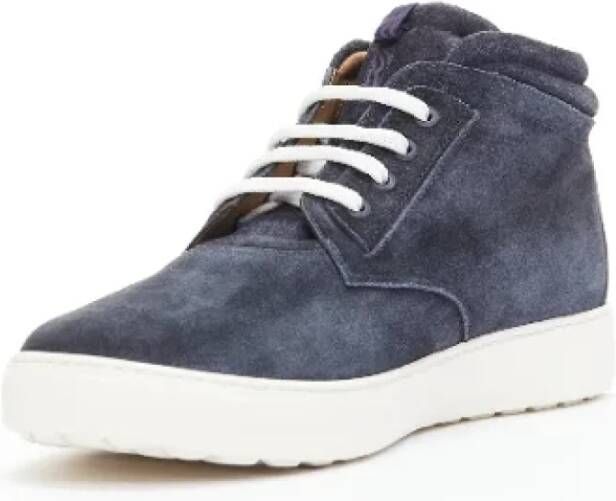 Salvatore Ferragamo Pre-owned Suede sneakers Blue Heren