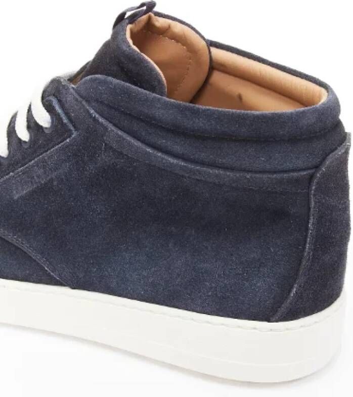 Salvatore Ferragamo Pre-owned Suede sneakers Blue Heren