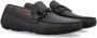 Salvatore Ferragamo Premium Leren Loafers Nero Licht Grijs Black Heren - Thumbnail 2