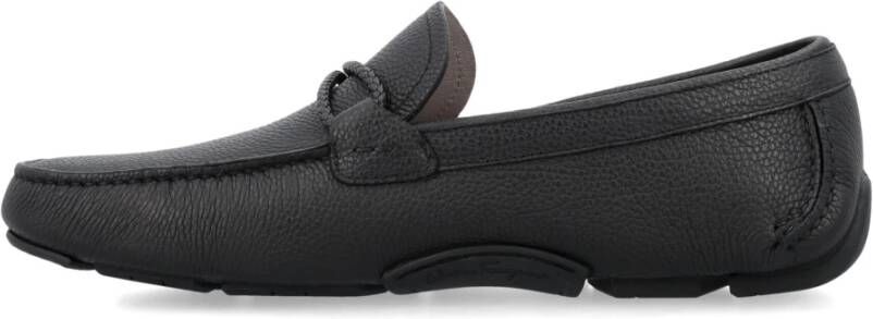 Salvatore Ferragamo Premium Leren Loafers Nero Licht Grijs Black Heren