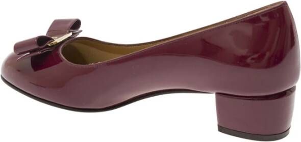 Salvatore Ferragamo Rode Ballerina Hakken met Strik Detail Red Dames