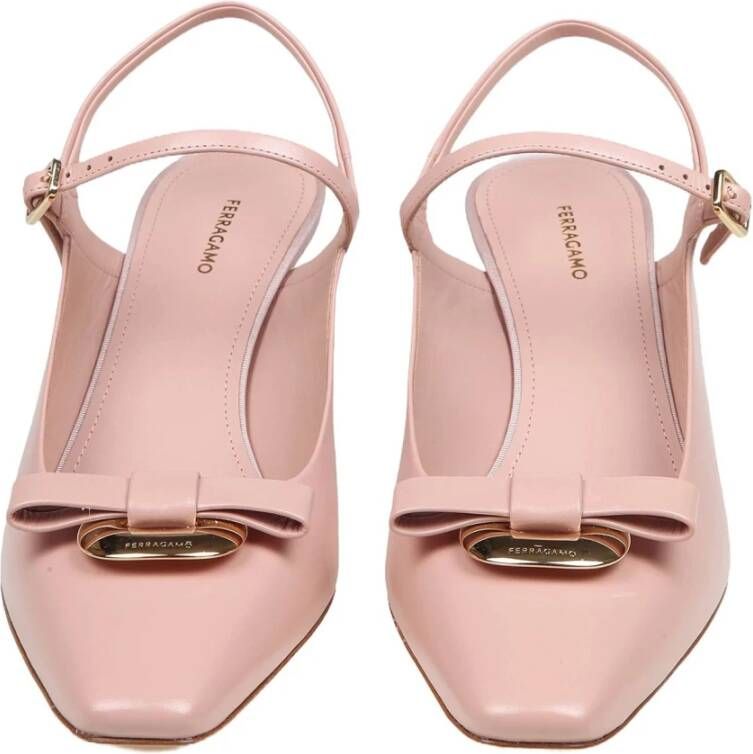 Salvatore Ferragamo Roze leren slingback pumps Pink Dames