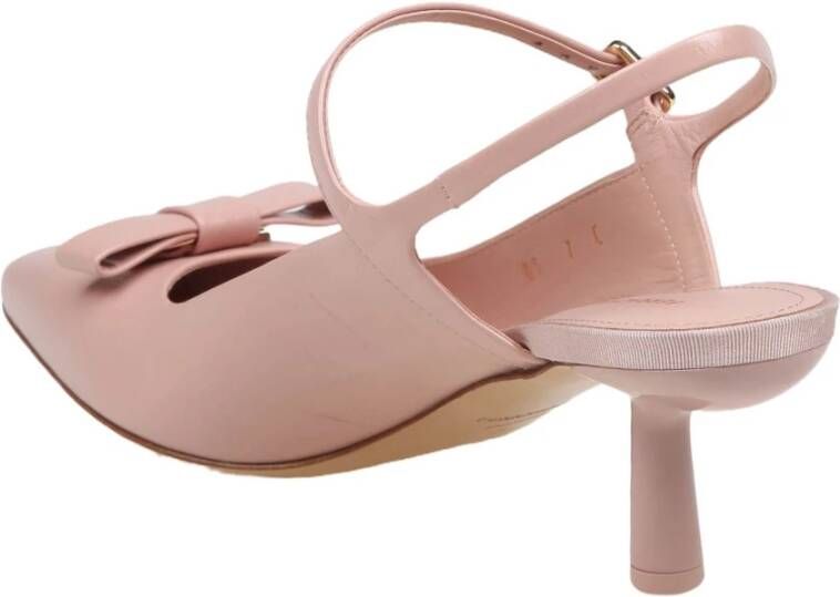 Salvatore Ferragamo Roze leren slingback pumps Pink Dames