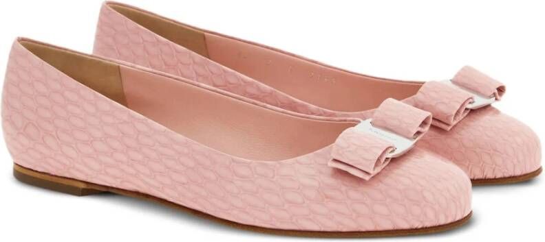 Salvatore Ferragamo Roze Varina Stijlvolle Ballet Flats Pink Dames