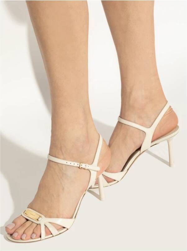 Salvatore Ferragamo Sandalettes met hak Dasy Beige Dames