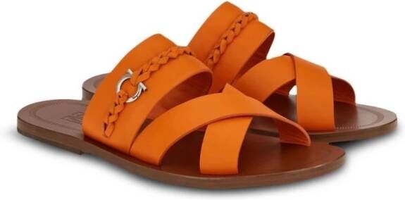 Salvatore Ferragamo Gancini Open Teen Sandalen Oranje Heren